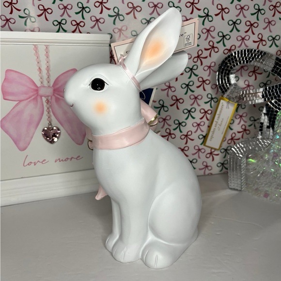 Pink bow Easter bunny - Picture 3 of 5